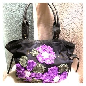 MARIPOSA  Bohemian hippie bag yarn flowers